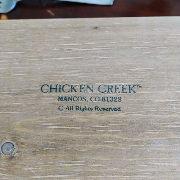 Chicken Creek Folk Art Large Carved Wood Box Bear in the Moonlight12" Wide - Picture 5 of 9